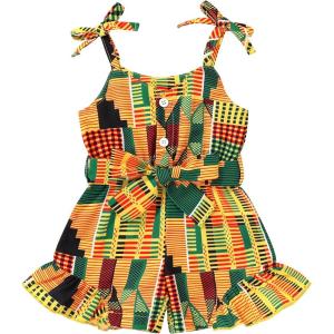 imageYOUNGER TREE African Baby Clothes Girl Dashiki Ankara Outfit SetHalter Romper