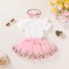 imageNewborn Baby Girls My 1st Birthday Dress Infant Shiny Printed Sequin Bowknot Tutu Princess DressPink Butterfly