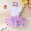imageYOUNGER TREE Baby Girl 1st Birthday Outfits One Year Old Clothes Romper Tutu Cake Smash Skirt with Headband Baby Girl GiftsChocolate Doughnut One