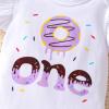 imageYOUNGER TREE Baby Girl 1st Birthday Outfits One Year Old Clothes Romper Tutu Cake Smash Skirt with Headband Baby Girl GiftsChocolate Doughnut One