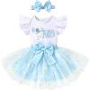 imageYOUNGER TREE Baby Girl 1st Birthday Outfits One Year Old Clothes Romper Tutu Cake Smash Skirt with Headband Baby Girl GiftsOne Goose