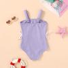 imageGirls Swimsuit One Piece Bathing Suit Adjustable Straps Solid Color Cut Out Butterfly Girls Swimwear for 714YPuple and Butterfly