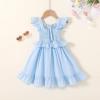 imageYOUNGER TREE Toddler Dress Baby Girls Cotton Ruffle Sleeveless Summer Dresses Kids Boho Beach Casual SundressBlue Dress
