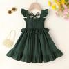 imageYOUNGER TREE Toddler Dress Baby Girls Cotton Ruffle Sleeveless Summer Dresses Kids Boho Beach Casual SundressDark Green Dress