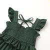 imageYOUNGER TREE Toddler Dress Baby Girls Cotton Ruffle Sleeveless Summer Dresses Kids Boho Beach Casual SundressDark Green Dress
