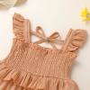 imageYOUNGER TREE Toddler Dress Baby Girls Cotton Ruffle Sleeveless Summer Dresses Kids Boho Beach Casual SundressLight Brown Dress