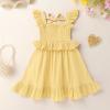 imageYOUNGER TREE Toddler Dress Baby Girls Cotton Ruffle Sleeveless Summer Dresses Kids Boho Beach Casual SundressLight Yellow Dress