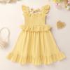 imageYOUNGER TREE Toddler Dress Baby Girls Cotton Ruffle Sleeveless Summer Dresses Kids Boho Beach Casual SundressLight Yellow Dress