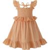 imageYOUNGER TREE Toddler Dress Baby Girls Cotton Ruffle Sleeveless Summer Dresses Kids Boho Beach Casual SundressLight Brown Dress