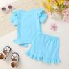 imageYOUNGER TREE Baby Girl Clothes Cartoon TShirt Shorts Set Toddler Summer OutfitsBlue Goose