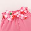 imageYOUNGER TREE Toddler Baby Girl Clothes Ruffle Sleeveless Strap Dress Tank Shorts Set Summer Outfits With BagCheck and Strawberry