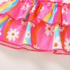 imageYOUNGER TREE Toddler Baby Girl Clothes Ruffle Sleeveless Strap Dress Tank Shorts Set Summer Outfits With BagColorful Flowers