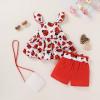 imageYOUNGER TREE Toddler Baby Girl Clothes Ruffle Sleeveless Strap Dress Tank Shorts Set Summer Outfits With BagRed Ladybug
