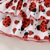 imageYOUNGER TREE Toddler Baby Girl Clothes Ruffle Sleeveless Strap Dress Tank Shorts Set Summer Outfits With BagRed Ladybug