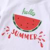 imageYOUNGER TREE Toddler Baby Girl Clothes Watermelon Summer Outfits Kids Sleeve TShirt Tops Shorts SetsGreen and Watermelon