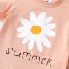 imageYOUNGER TREE Toddler Baby Girl Clothes Watermelon Summer Outfits Kids Sleeve TShirt Tops Shorts SetsPink Daisy