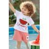 imageYOUNGER TREE Toddler Baby Girl Clothes Watermelon Summer Outfits Kids Sleeve TShirt Tops Shorts SetsPink and Watermelon