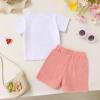 imageYOUNGER TREE Toddler Baby Girl Clothes Watermelon Summer Outfits Kids Sleeve TShirt Tops Shorts SetsPink and Watermelon