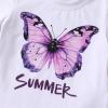 imageYOUNGER TREE Toddler Baby Girl Clothes Watermelon Summer Outfits Kids Sleeve TShirt Tops Shorts SetsPurple Butterfly