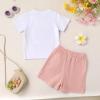 imageYOUNGER TREE Toddler Baby Girl Clothes Watermelon Summer Outfits Kids Sleeve TShirt Tops Shorts SetsSmiley Face Flower