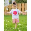 imageYOUNGER TREE Toddler Baby Girl Clothes Watermelon Summer Outfits Kids Sleeve TShirt Tops Shorts SetsSmiley Face Flower