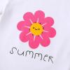 imageYOUNGER TREE Toddler Baby Girl Clothes Watermelon Summer Outfits Kids Sleeve TShirt Tops Shorts SetsSmiley Face Flower