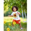 imageYOUNGER TREE Toddler Baby Girl Clothes Watermelon Summer Outfits Kids Sleeve TShirt Tops Shorts SetsSunflower and Butterfly