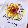 imageYOUNGER TREE Toddler Baby Girl Clothes Watermelon Summer Outfits Kids Sleeve TShirt Tops Shorts SetsSunflower and Butterfly