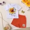 imageYOUNGER TREE Toddler Baby Girl Clothes Watermelon Summer Outfits Kids Sleeve TShirt Tops Shorts SetsSunflower and Butterfly