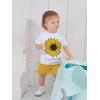 imageYOUNGER TREE Toddler Baby Girl Clothes Watermelon Summer Outfits Kids Sleeve TShirt Tops Shorts SetsSunflower and Summer