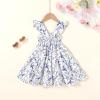 imageKids Toddler Baby Girls Rainbow Dress Princess Sleeveless Beach Butterfly SundressGirl Blue Floral Dress