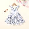 imageKids Toddler Baby Girls Rainbow Dress Princess Sleeveless Beach Butterfly SundressGirl Blue Floral Dress