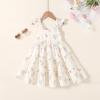 imageKids Toddler Baby Girls Rainbow Dress Princess Sleeveless Beach Butterfly SundressGirl Little Floral Dress