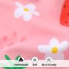 imageToddler Swimsuit Girl Infant One Piece Swimwear Stripe Floral Summer Beach Bathing Suits with BowknotStrawberries