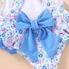 imageToddler Swimsuit Girl Infant One Piece Swimwear Stripe Floral Summer Beach Bathing Suits with BowknotWhite Floral
