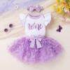 imageYOUNGER TREE Baby Girls 1st Birthday Outfit ONE Romper Tulle Tutu Skirt with Headband Sets Baby First Princess DressButterfly One