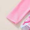 imageYOUNGER TREE Baby Swimsuit Girl Long Sleeve Ruffle Zipper Rash Guard Infant One Piece Swimwear Toddler Bathing Suit GirlLong Sleeve Flamingopalm Leaves