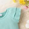 imageYOUNGER TREE Newborn Infant Baby Girl Clothes Romper Shorts Set Floral Summer Outfits Cute Baby Girl ClothingMint Green Romper and Flower Shorts
