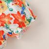imageYOUNGER TREE Newborn Infant Baby Girl Clothes Romper Shorts Set Floral Summer Outfits Cute Baby Girl ClothingOrange Romper and Flower Shorts