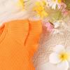 imageYOUNGER TREE Newborn Infant Baby Girl Clothes Romper Shorts Set Floral Summer Outfits Cute Baby Girl ClothingOrange Romper and Flower Shorts