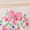 imageYOUNGER TREE Newborn Infant Baby Girl Clothes Romper Shorts Set Floral Summer Outfits Cute Baby Girl ClothingPink Romper and Rose Shorts