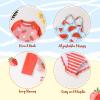 imageYOUNGER TREE Toddler Baby Girl Rashguard Sets Long Sleeve Swimsuit Vest Bikini Swim Suits 3Pieces Bathing SuitsStrawberry and Watermelon