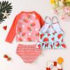 imageYOUNGER TREE Toddler Baby Girl Rashguard Sets Long Sleeve Swimsuit Vest Bikini Swim Suits 3Pieces Bathing SuitsStrawberry and Watermelon