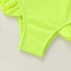 imageYOUNGER TREE Toddler Baby Girls Swimsuit Two Piece Solid Color Stripe Swimwear Summer Beach Bikini Bathing SuitFluorescent Green