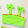 imageYOUNGER TREE Toddler Baby Girls Swimsuit Two Piece Solid Color Stripe Swimwear Summer Beach Bikini Bathing SuitGreen Fluorescent Flower Bud