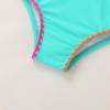 imageYOUNGER TREE Toddler Baby Girls Swimsuit Two Piece Solid Color Stripe Swimwear Summer Beach Bikini Bathing SuitGreenblue