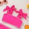 imageYOUNGER TREE Toddler Baby Girls Swimsuit Two Piece Solid Color Stripe Swimwear Summer Beach Bikini Bathing SuitPink Bud