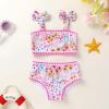 imageYOUNGER TREE Toddler Baby Girls Swimsuit Two Piece Solid Color Stripe Swimwear Summer Beach Bikini Bathing SuitPink Flower Bud