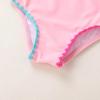 imageYOUNGER TREE Toddler Baby Girls Swimsuit Two Piece Solid Color Stripe Swimwear Summer Beach Bikini Bathing SuitPink2