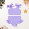 imageYOUNGER TREE Toddler Baby Girls Swimsuit Two Piece Solid Color Stripe Swimwear Summer Beach Bikini Bathing SuitPurple